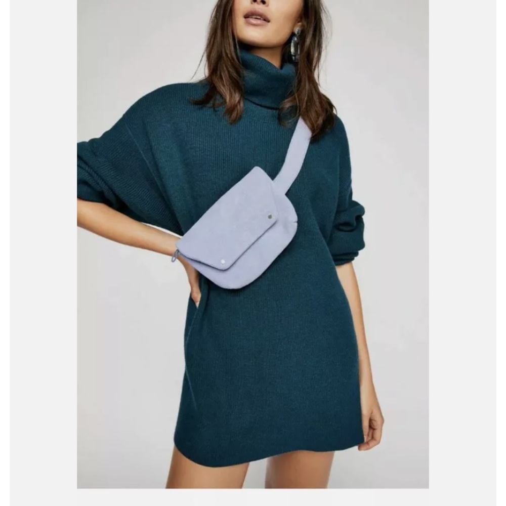Free People Softly Structured Ribbed Tunic Sweater Deep Jade Size Small